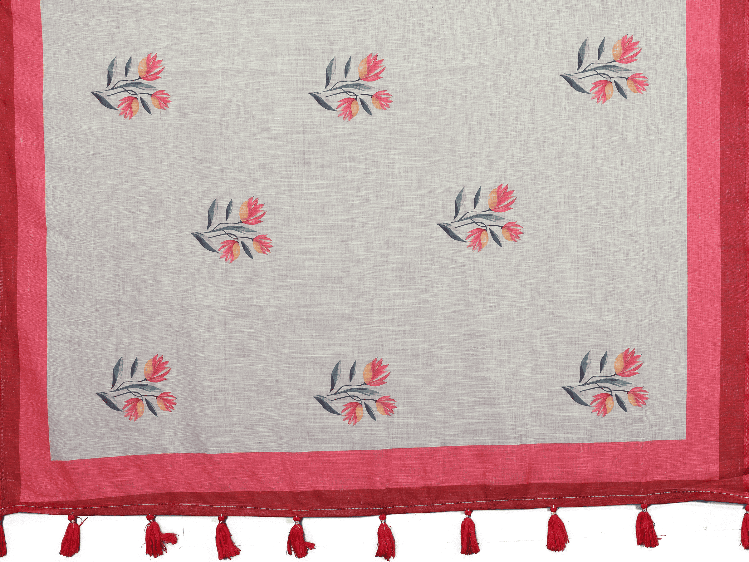 off-white-linen-ready-to-wear-saree-red-border-floral